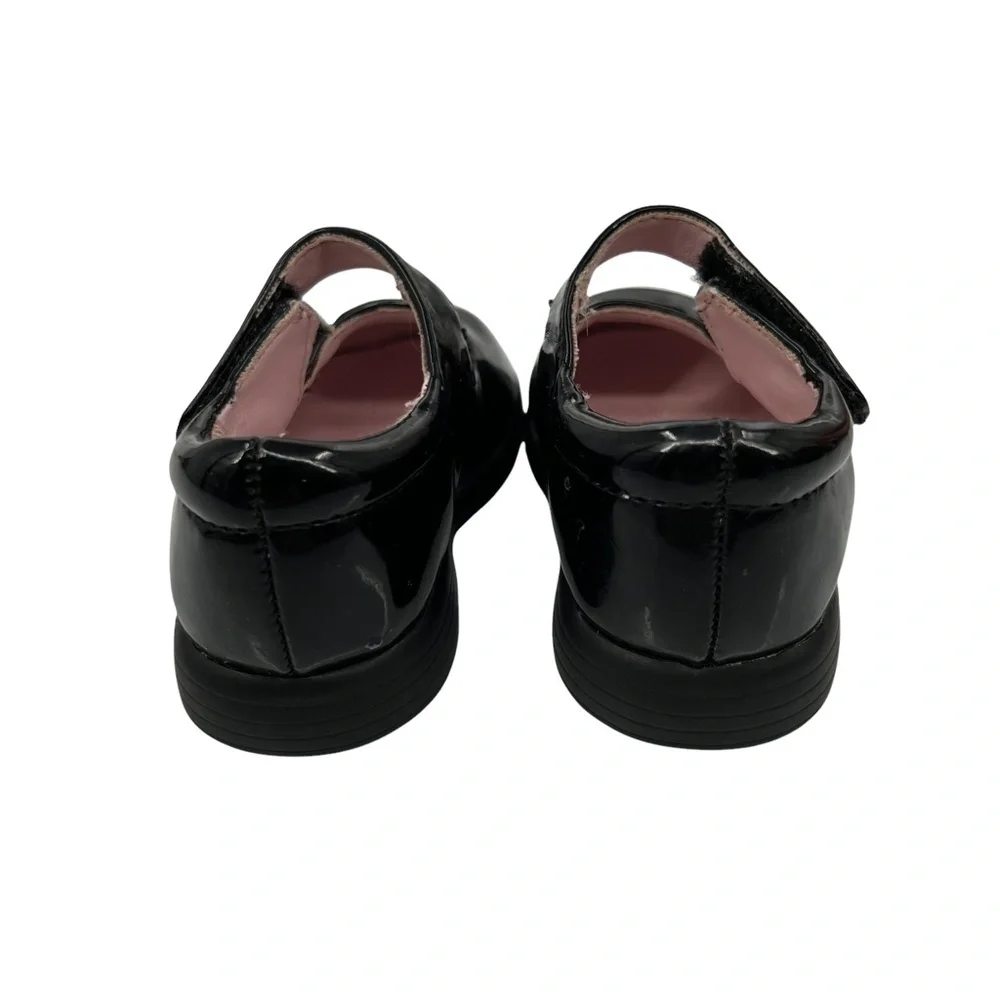 Teeny Toes Black Patent Bow Mary Janes Size 2 Toddler Girl's